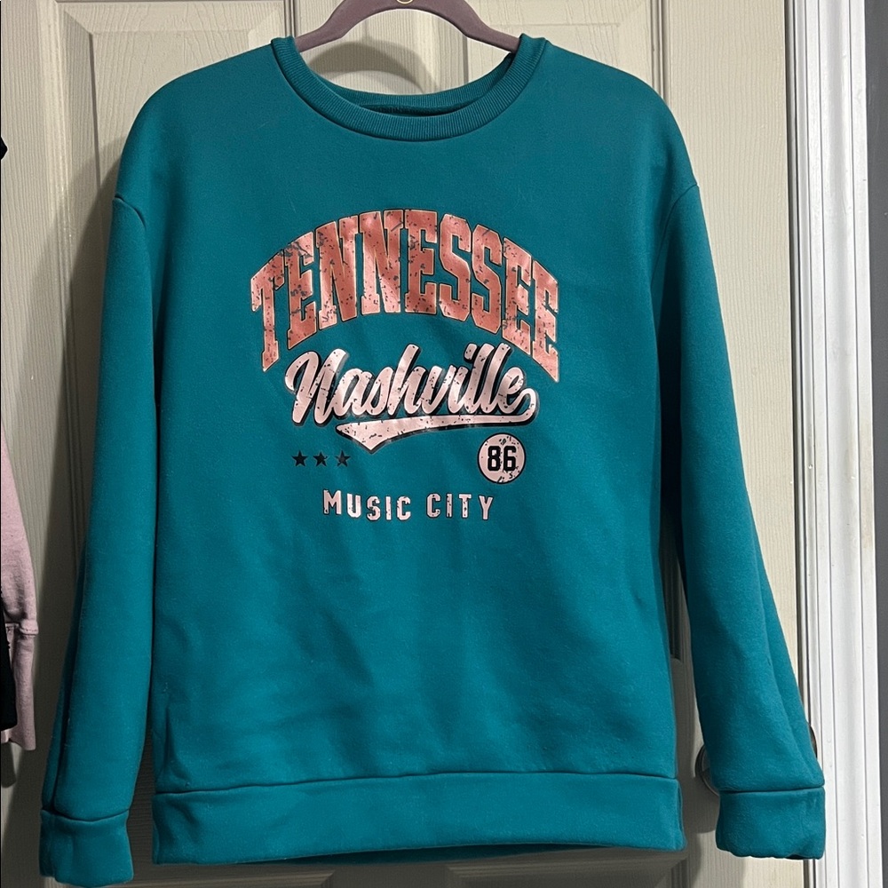 SHEIN Teal Casual Sweatshirt